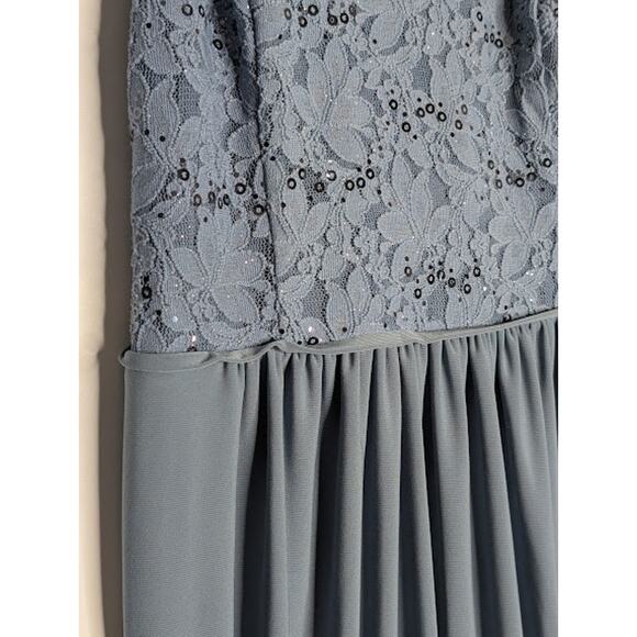 DB Studios Smokey blue gown Glitter lace with Balle size 10 NWT Elegant - Picture 3 of 7